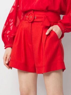 White House Black Market Red Tailored Shorts Women - Size 8